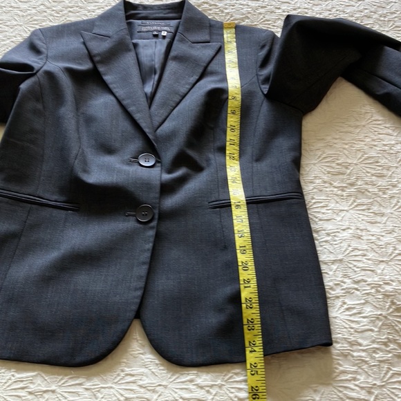 Just listed💋 classic black gray w/ light white line throughout 2 button blazer - Picture 12 of 16